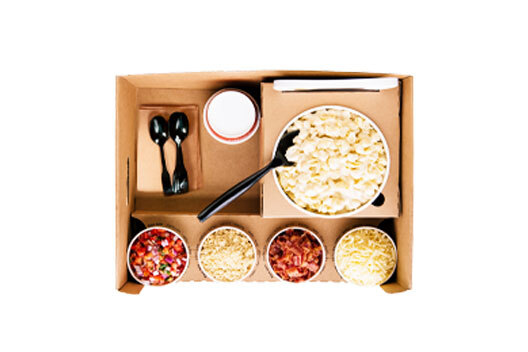 Mac Bar, with Mac and sides and sauces