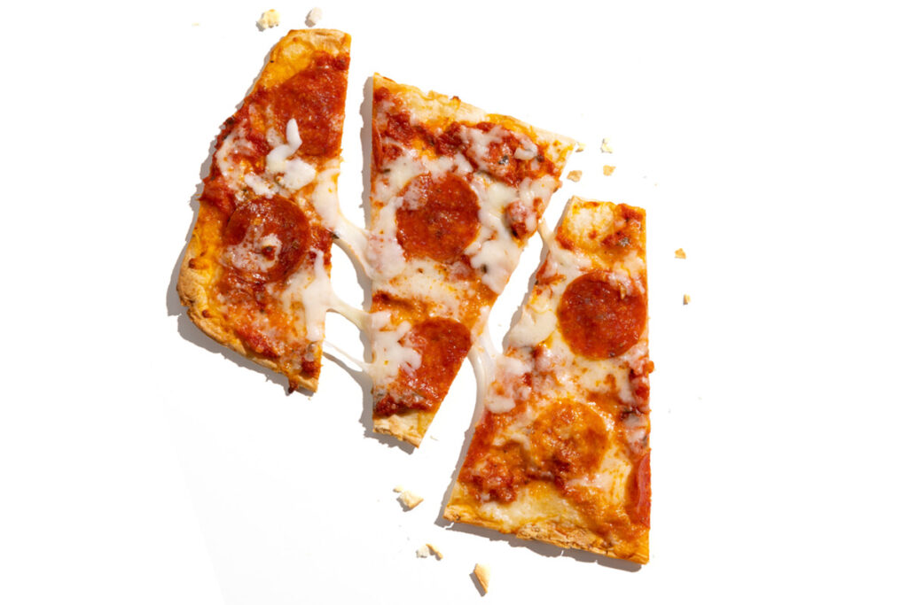 Half flatbread with pepperoni