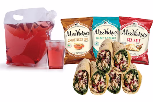 Catering wrap bundle with chips and drinks