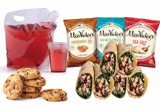 catering wrap bundle with cookies and chips